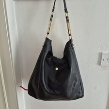 Usado, Bolsa de mão Armani Jeans preta 100% bovina hobo couro desleixado comprar usado  Enviando para Brazil
