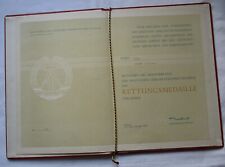 Ddr urkunde rettungsmedaille gebraucht kaufen  Borna