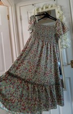 Green floral shirred for sale  LINCOLN