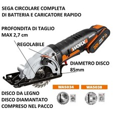 Worx sega circolare usato  Massa