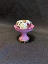 Limoges AS IS Sorvete Rosa Prato Sobremesa Caixa de Bugigangas França Fecho de Concha Articulado comprar usado  Enviando para Brazil