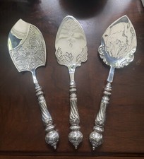 Juego de 3 asas retorcidas de postre y pastelería pescado utensilios para servir fiesta plato de plata segunda mano  Embacar hacia Mexico