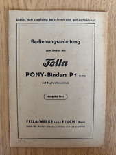 Fella bedienungsanleitung pony gebraucht kaufen  Spraitbach