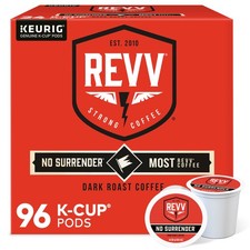 Używany, REVVV NO KAPITULACJA Kawa, kapsuła Keurig K-Cup, ciemna pieczeń, 96 sztuk na sprzedaż  Wysyłka do Poland
