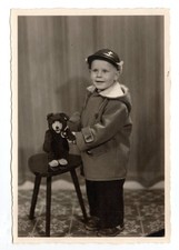 Junge mit Steiff Teddy (Knopf im Ohr!) – Agfa Echtphoto - 100 % Steiff - selten! comprar usado  Enviando para Brazil