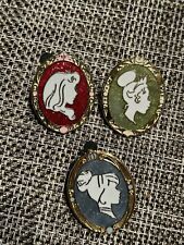 Conjunto de 3 broches Disney vintage série silhueta princesa camafeu moldura oval 2014 comprar usado  Enviando para Brazil
