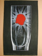Ucraniano Soviética Pintura Vaso De Vidro de Cristal de esboço Propaganda Lenin comprar usado  Enviando para Brazil