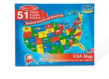 Quebra-cabeça de chão Melissa & Doug mapa dos EUA 51 peças (3 pés x 2 pés) comprar usado  Enviando para Brazil