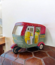 Usado, Vintage Madeira Tuk Tuk Auto Rickshaw Táxi Indiano Táxi Táxi Brinquedo Original Esculpido à Mão comprar usado  Enviando para Brazil