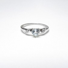 heart aquamarine 10k ring for sale  Brighton