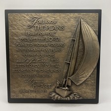 Planos I Know... Barco placa escultura pedra fundida tom bronze martelado 8,75 polegadas comprar usado  Enviando para Brazil