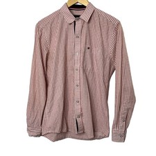 Camisa masculina Tommy Hilfiger xadrez vermelha manga longa com botões média comprar usado  Enviando para Brazil