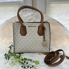 Bolsa de mão Michael Kors Mercer cinza bronzeada logotipo conversível tiracolo pequena NOVA comprar usado  Enviando para Brazil