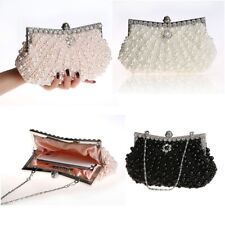 Bolsa de mão feminina Pearl Clutch bolsa frisada formatura festa noiva carteira dama de honra comprar usado  Enviando para Brazil