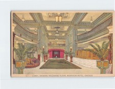 Usado, Cartão postal lobby, mostrando piso mezanino, Morrison Hotel, Chicago, Illinois comprar usado  Enviando para Brazil