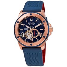 Relógio masculino Bulova Marine Star automático mostrador azul 98A227, usado comprar usado  Enviando para Brazil