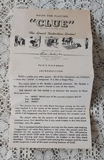 Rules playing clue for sale  Valparaiso
