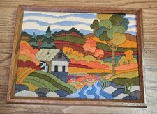 Crewel embroidered countryside for sale  Denver