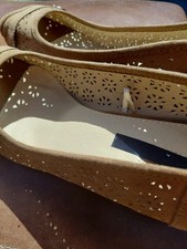 Suede tan wedge for sale  BRISTOL