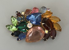 Broche de strass vintage grande salada de frutas robusto todo em vidro tom dourado 2,75” comprar usado  Enviando para Brazil