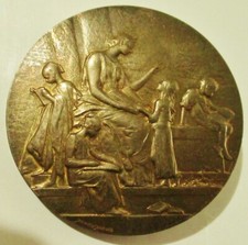Medalha "Alliance Francaise" por Daniel Dupuis, 1935. Lavagem em bronze prata/ouro., usado comprar usado  Enviando para Brazil