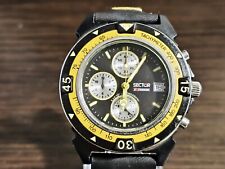 Relógio masculino expansor setorial cronógrafo amarelo, mostrador preto raro exclusivo comprar usado  Enviando para Brazil