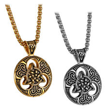 Usado, Colar corrente pingente triquetra nó celta irlandês aço inoxidável vintage masculino comprar usado  Enviando para Brazil