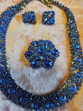Blue crystal necklace for sale  BROXBURN