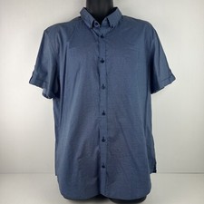 Camisa masculina Calvin Klein manga curta com botões GG azul/preta 62/78 comprar usado  Enviando para Brazil