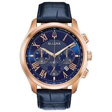 Relógio masculino Bulova Wilton 21 joias, 60 horas reserva de energia 43 mm azul/ouro rosa comprar usado  Enviando para Brazil