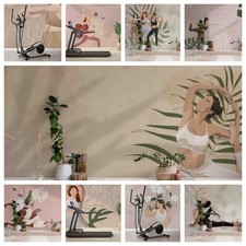 Plantilla de hojas de yoga 3D papel tapiz autoadhesivo papel tapiz extraíble mural de pared segunda mano  Embacar hacia Mexico