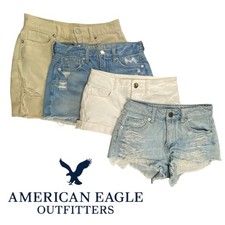 Bermuda jeans American Eagle feminina 0 (cintura 26”) corte cintura alta lote de 4, usado comprar usado  Enviando para Brazil