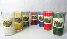 Verres vintage colorés d'occasion  Grand-Fougeray