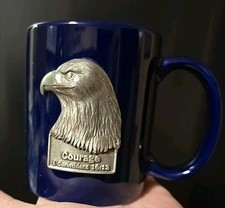 Caneca de café COURAGE Pewter Eagle CORINTHIANS 16:13 azul marinho 10 oz serviço pesado excelente estado usado, usado comprar usado  Enviando para Brazil