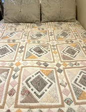 Colcha de retalhos de algodão pastel peso pesado tamanho queen size rosa foral reversível, usado comprar usado  Enviando para Brazil