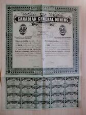 CANADA: The Canadian General Mining Company Limited Montreal (1 Share) + Coupons comprar usado  Enviando para Brazil