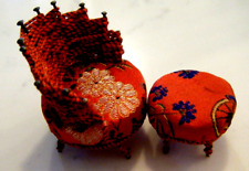 Antigo conjunto de tecido chinês vermelho estofado anos 40 2 cadeiras casa de bonecas miniatura 1:24 comprar usado  Enviando para Brazil