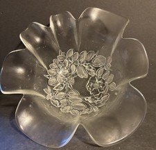 Tigela de vidro em forma de flor 11" X 4,5" vidro fosco transparente decoração de mesa de cozinha comprar usado  Enviando para Brazil