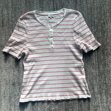 Kule The Genie Henley Top, prążkowany miękki jersey, Czerwony / Biały w paski, Rozmiar XL na sprzedaż Kule The Genie Henley Top, prążkowany miękki jersey, Czerwony / Biały w paski, Rozmiar XL na sprzedaż  Wysyłka do Poland