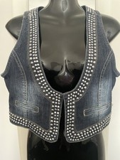 Denim waistcoat silver for sale  WATFORD