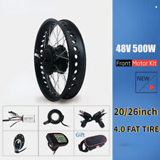 Kit de conversão de roda de motor cubo dianteiro 20"" 26"" bicicleta elétrica neve 48V 500W comprar usado  Enviando para Brazil