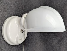 Usado, Arandela de porcelana branca Art Deco restaurada e abajur de vidro opala, Alabax por P & S comprar usado  Enviando para Brazil