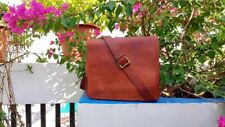 Bolsa de couro genuína satchel mensageiro ombro vintage tiracolo feita à mão 11"" comprar usado  Enviando para Brazil
