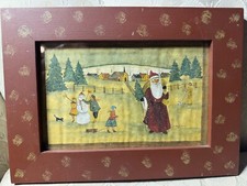 Pintura em aquarela arte popular primitiva "Papai Noel e crianças" Hetherly Hale comprar usado  Enviando para Brazil