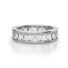 Certificado GRA 10 ct. Conjunto de canais de moissanita corte esmeralda 6x4mm anel banda Eternity comprar usado  Enviando para Brazil