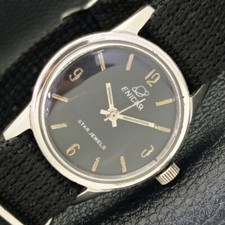 RELÓGIO SUÍÇO MASCULINO VINTAGE ENICAR STAR JEWELS CORDA MANUAL MOSTRADOR PRETO a436437-c comprar usado  Enviando para Brazil
