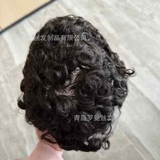 Usado, Peruca masculina 100% cabelo humano 100% encaracolada 20 mm mono renda e NPU toupets para homens comprar usado  Enviando para Brazil
