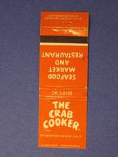 Crab cooker matchbook for sale  Castro Valley