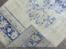 Tapete de corredor turco 3x7, 3x7 bege azul corredor vintage, corredor Oushak neutro, usado comprar usado  Enviando para Brazil