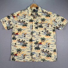 Camisa masculina havaiana vintage Gap com botões grande ilha amarela surf praia férias comprar usado  Enviando para Brazil